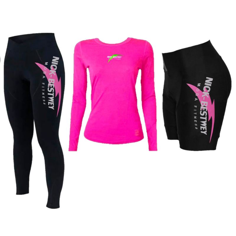 Kit Conjunto Ciclismo Feminino Roupa de Ciclista Com Forro Densidade D90 Premium