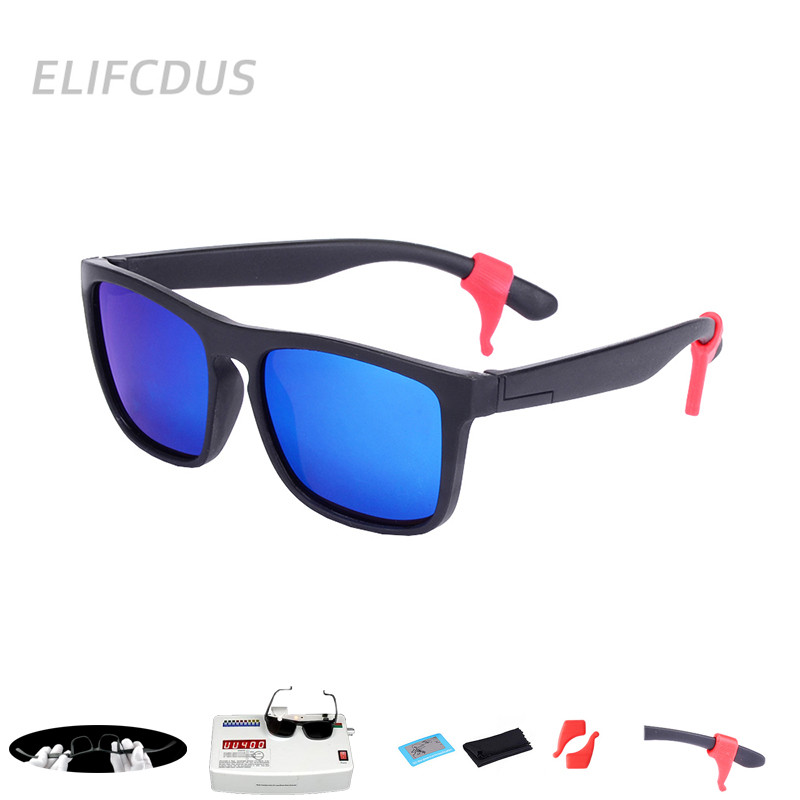 Kids Sunglasses Polarized Children Sun Glasses Square Vintage Girl Boy Baby Glasses Anti UV400 Eyewear with Ear Hook