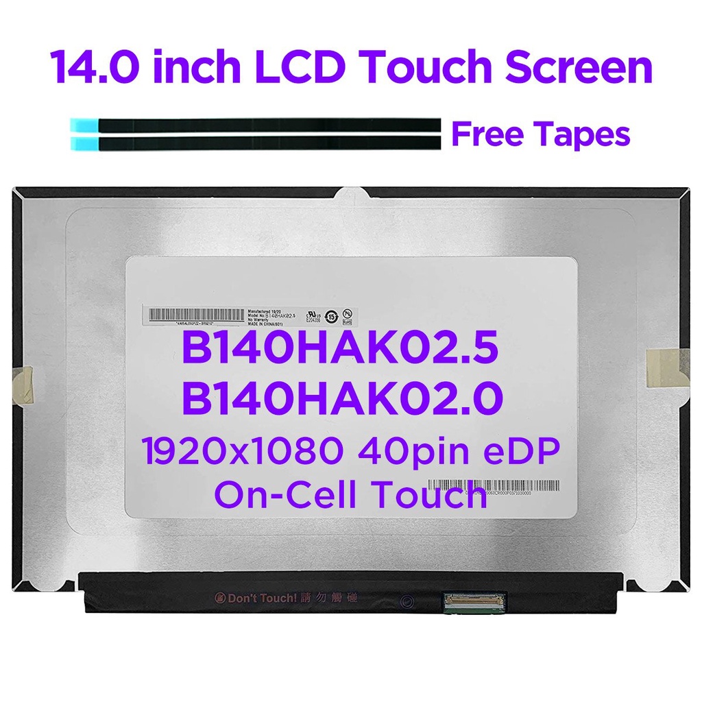 Tela Touch Screen LCD 14.0 Para Notebook B140HAK02.5 Serve B140HAK02.0 Acer Swift SF514-52 75 % NTSC LED IPS Matrix 40 Pinos eDP