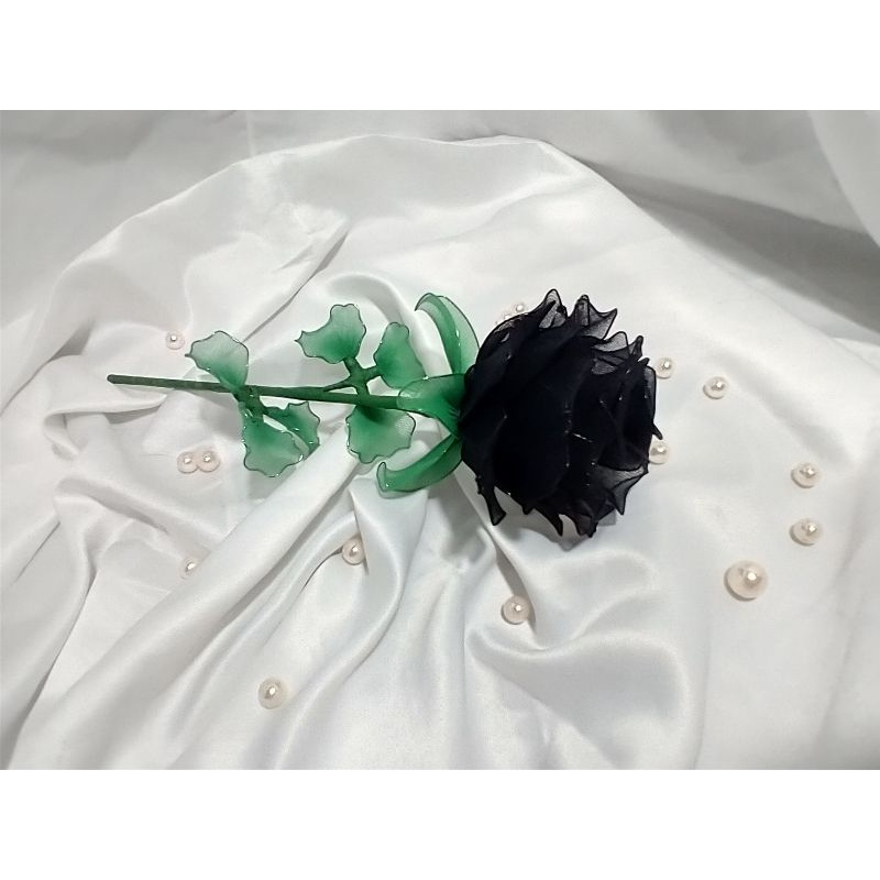 Rosa flor artificial artesanal preto | Shopee Brasil