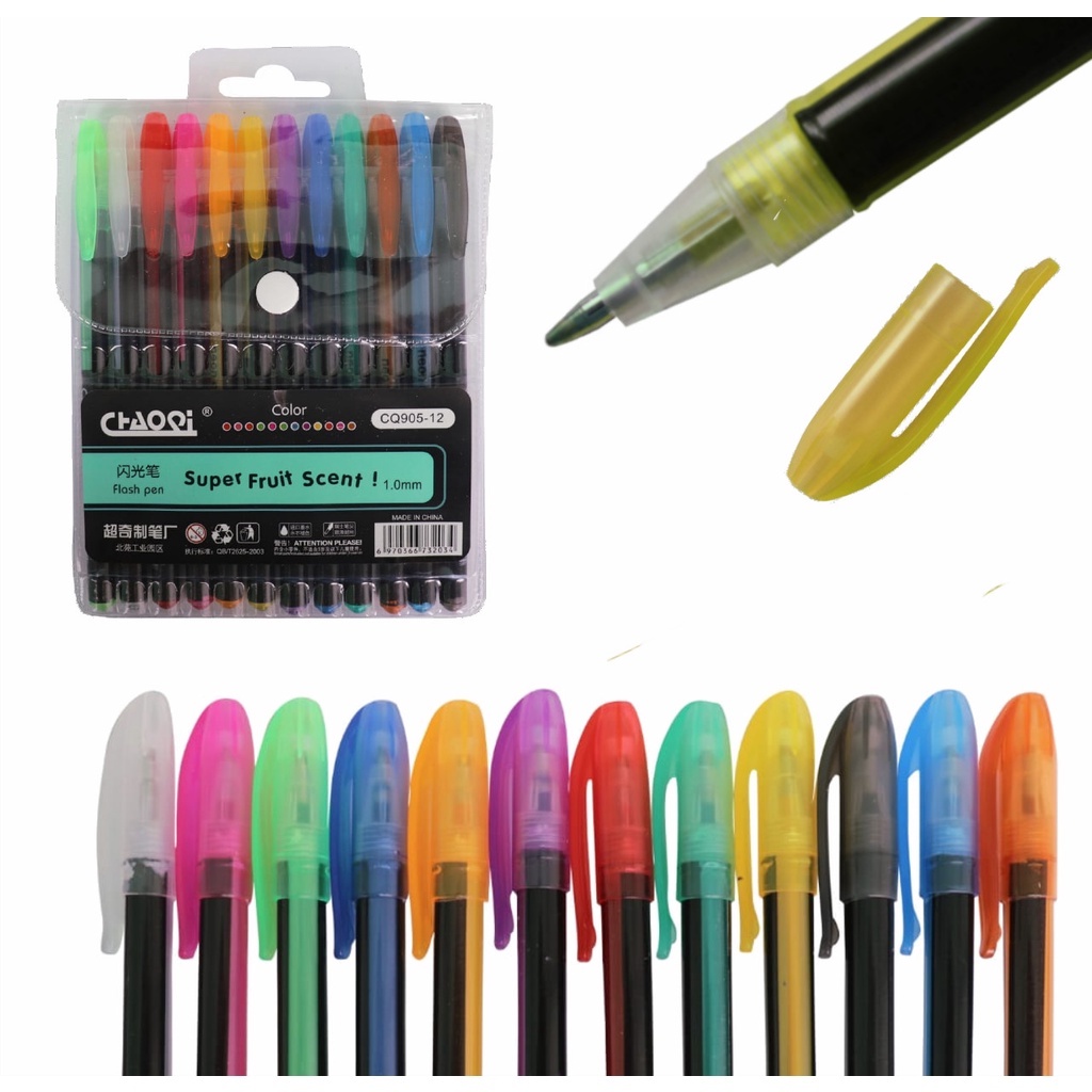 Kit 12 Canetas Gel Colorida 1.0mm