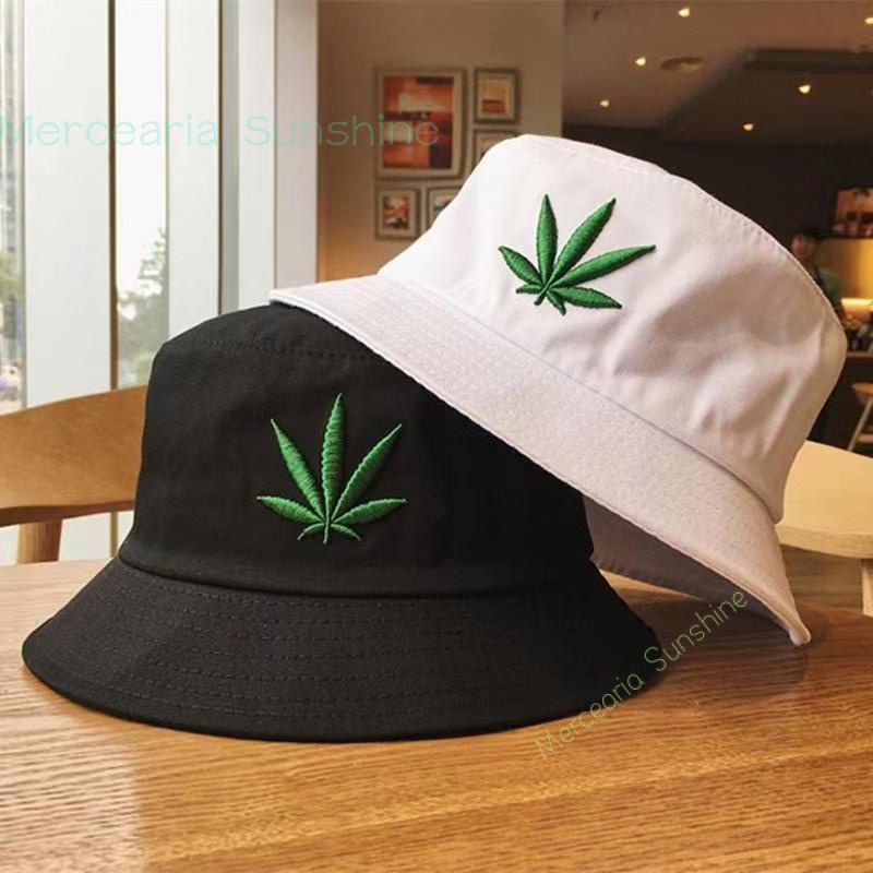 Boné Bucket Verão Unissex Folha Verde Erva Maconha Cata Ovos Promoção Lançamento em Oferta na Shopee