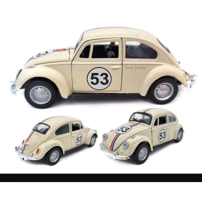 Carro Antigo Fusca Herbie Miniatura Ferr Coleção Escala 1/32