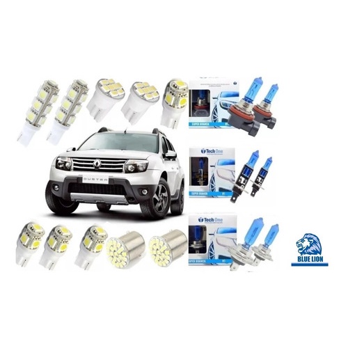 Duster Teto Placa + Super Brancas Farol Lampada Techone