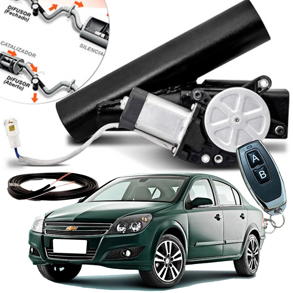 Difusor De Escapamento Esportivo Preto Chevrolet Gm Vectra