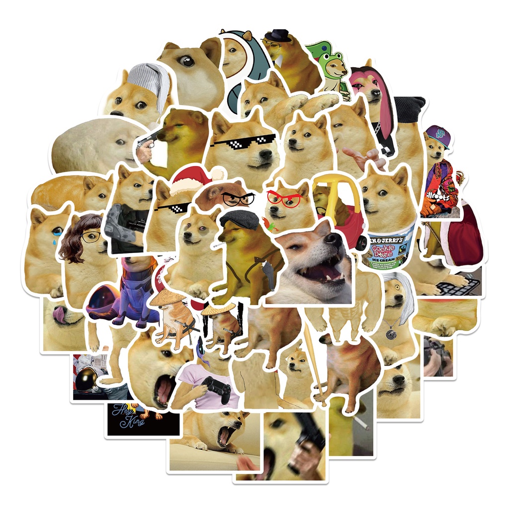 50 Pçs Engraçado Cão DOGE Meme Graffiti Adesivos Decalques Para Telefone Portátil Bagagem Motocicleta Carro DIY Decoraçã