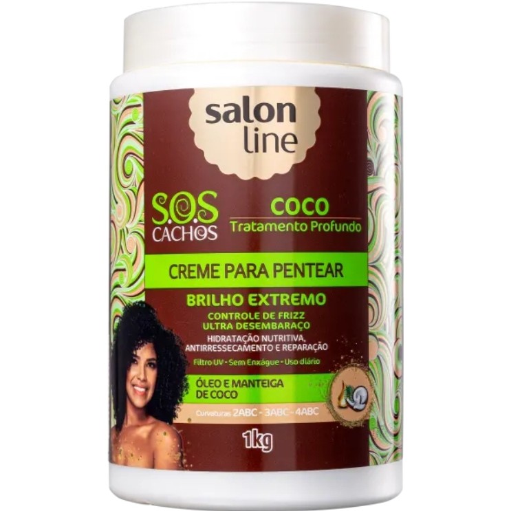 Creme De Pentear 1kg Salon Line S O S Cachos Coco Shopee Brasil
