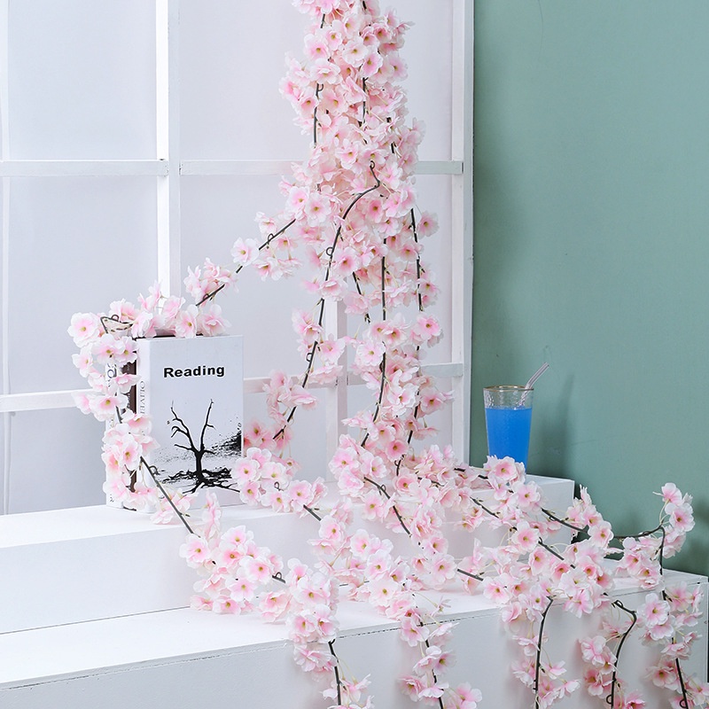 135 Cabeças De Flor De Cerejeira Rosa Artificial Vine Sakura Flores  Penduradas Para Decoração Da Parede Do Casamento Guirlanda Falso Folhas |  Shopee Brasil