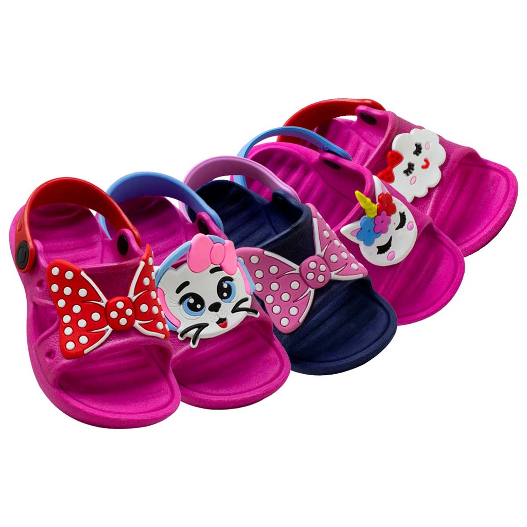 Kit 02 Pares Sandalinha Babuche Chinelinho Papete Infantil Menina Feminino Sandália Slide PVC
