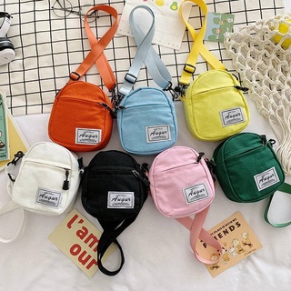 KPOP Simples Mini Bolsas de Lona Transversal Feminina