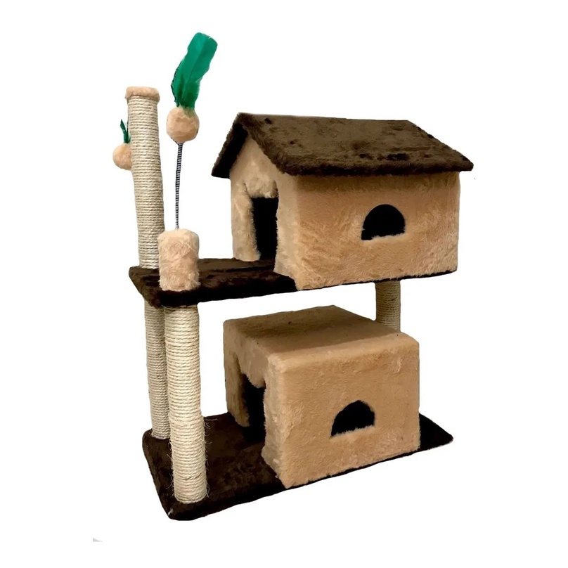 Arranhador Para Dois Gatos Com 2 Casas Cores