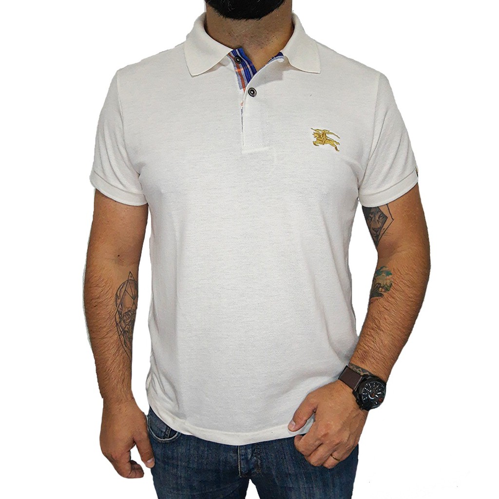 Camiseta Polo Burberry Brit Masculina Bege - Tamanho M | Shopee Brasil