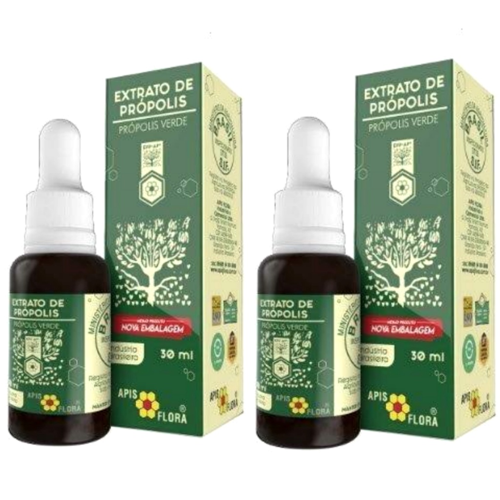 Própolis Verde Em Extrato 30 Ml - Apis Flora Kit C/ 2 Unidades