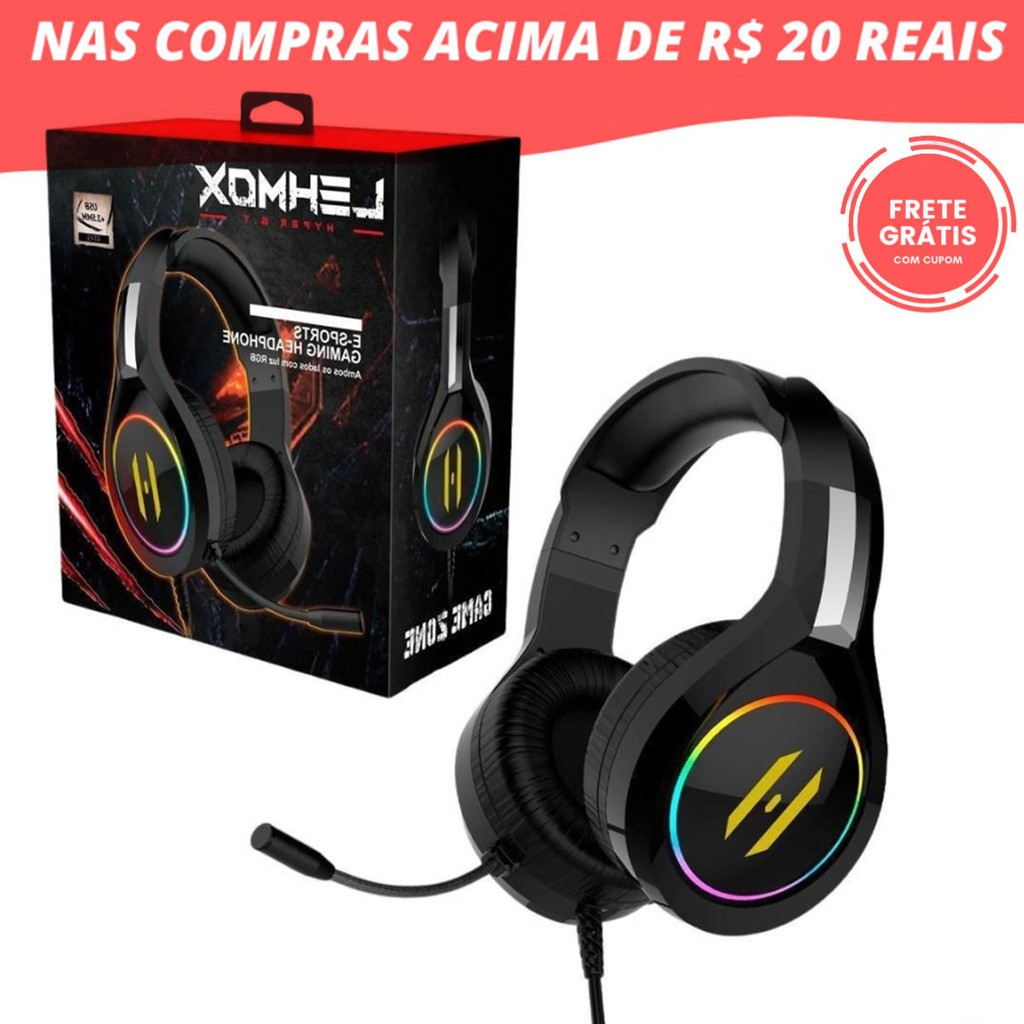 Fone Headset Gamer Led Rgb Plug 3.5mm E Usb Lehmox Gtf3 melhor custo