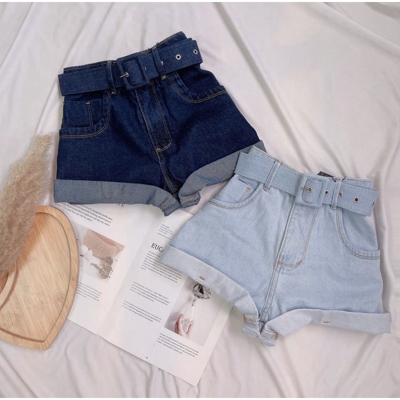 Short Jeans Feminino com Cinto - Fernanda Ramos Store