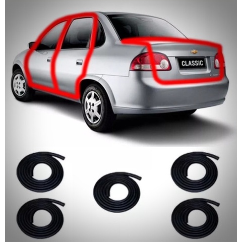 Kit Borrachas Portas E P-malas Corsa E Classic E Wagon 4p