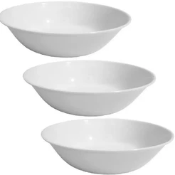 Kit 3 Tigelas Bowl Melamina Branca 950ml Pote Saladeira