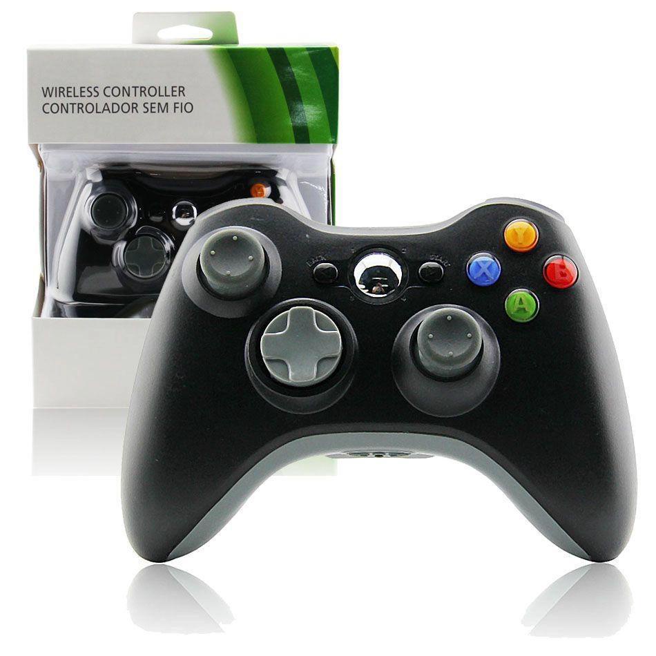 Controle Xbox 360 sem fio Preto CON-8148 Wireless Joystick Para Computador Ps3 e Android