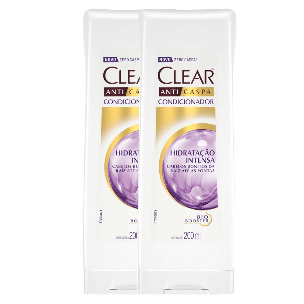 Kit com 2 Condicionadores Anticaspa Clear Hidratação Intensa 200ml