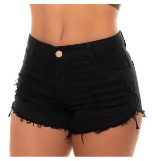 Short Jeans Shorts Shortinho Bermuda Feminino Cintura Alta Hot Pant Destroyed