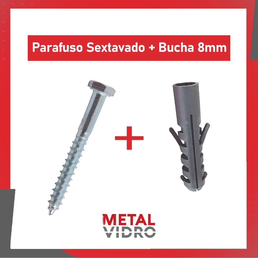 Parafuso Sextavado Soberba 3/16 x 40mm + Bucha 8mm