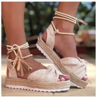 sandalia flatform anabela