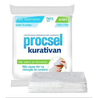 Kit com 20 Pacotes de Compressa de Gaze Não Aderente - Kurativan em Oferta na Shopee