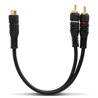 Cabo Rca Y 2m / 1f Emborrachado Preto Kx3 Conector Banhado