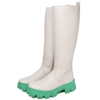 Bota Galocha Dubuy Feminino Cano Alto Areia Sola Verde 1807FG