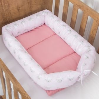 Ninho Redutor Para Berço Bebê Pop Menina Redutor De Berço Algodão Macio Com Almofada Enxoval Quarto Rosa Luxo Conforto