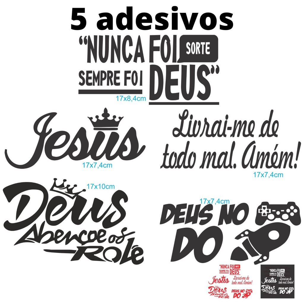Deus Abençoe O Role Adesivo Kit Com 5 Jesus Deus No Controle