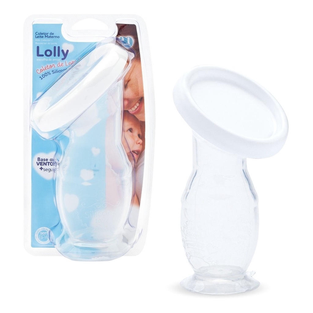Extrator Coletor de Leite Materno Manual Silicone Livre BPA Lolly Baby - Mom & Baby
