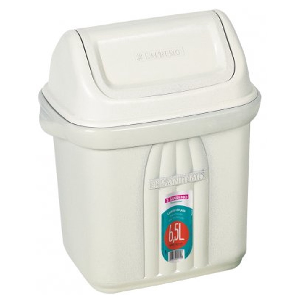 Lixeira 6,5 Litros Cesto Lixo Plástico Com Tampa Basculante Banheiro Pia Cozinha - 278 Sanremo