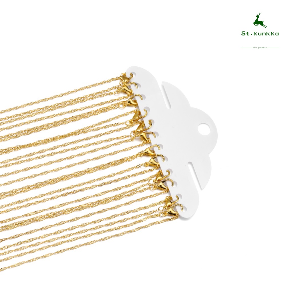 Prata Ouro Branco K Fecho Lagosta 12 Unidades/Pacote 42 Cm Colar Correntes De Onda De Água Charme A Granel Para Jóias DIY Acessórios Atacado em Oferta na Shopee