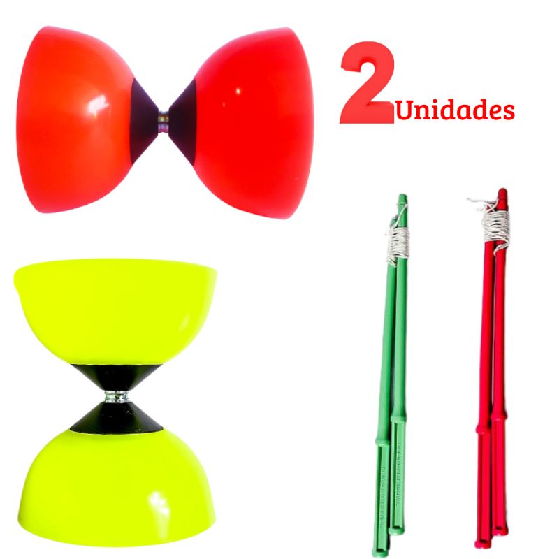 2 Diabolo Profissional Baquetas de Plástico Circo Malabarista Malabares