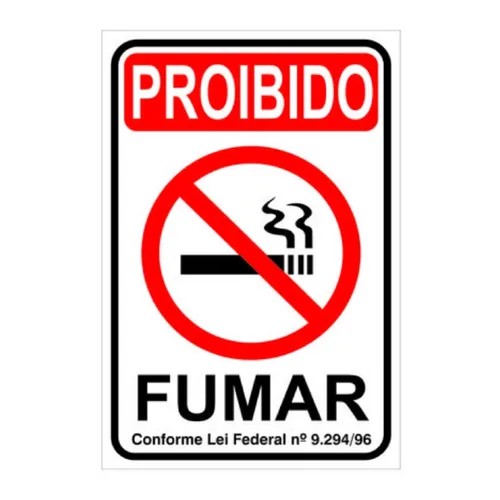 Kit 4 Placa Sinalização Proibido Fumar 20x30