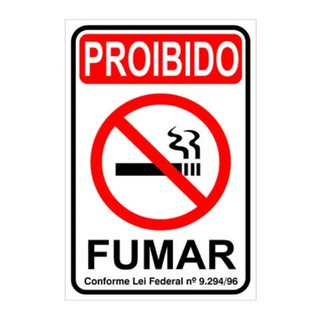 Kit 4 Placa Sinalização Proibido Fumar 20x30
