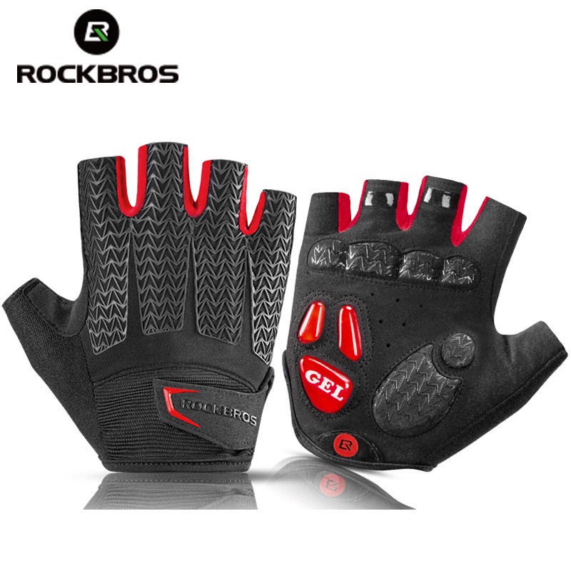 ROCKBROS Ciclismo Metade Do Dedo Luva Ciclismo Das Mulheres Dos Homens Anti Derrapante Almofada De Gel Respirável Da Motocicleta De Bicicleta em Oferta na Shopee