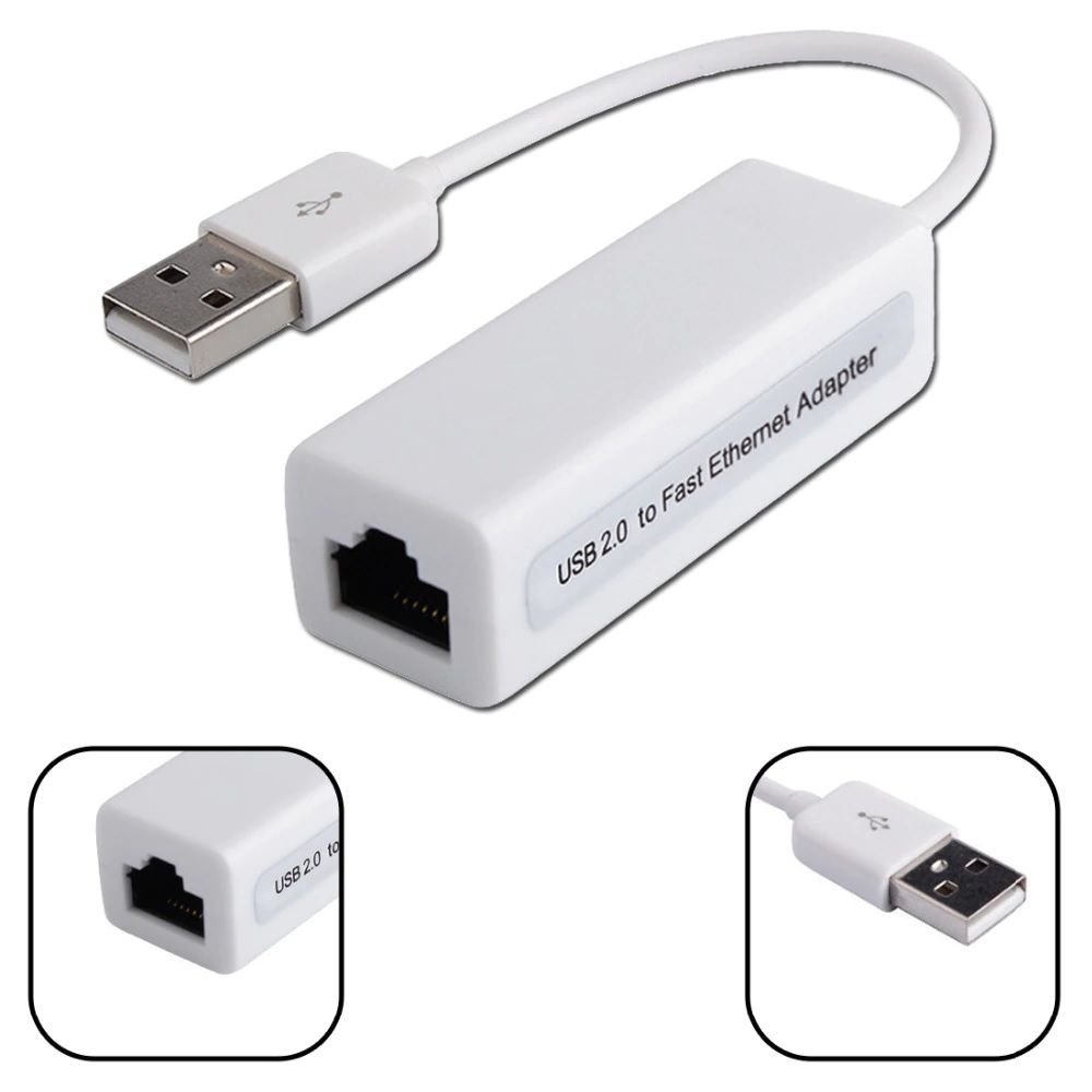Placa Rede Usb Cabo Externa Rj45 Adaptador Lan Ethernet com cabo BRANCO em Oferta na Shopee