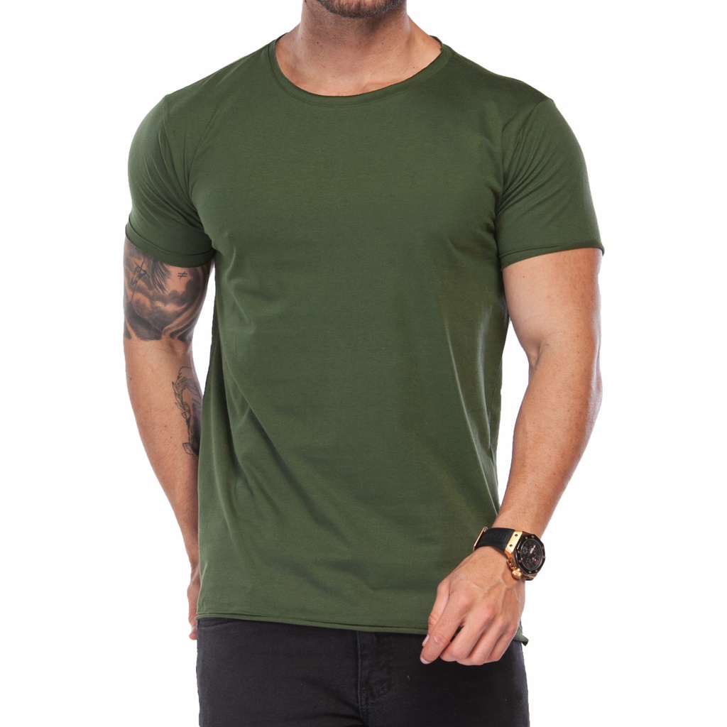Camisa Camiseta Gola Canoa Tecido Premium - 100% Algodão Tecido Leve e Confortável - A melhor malha do Mercado