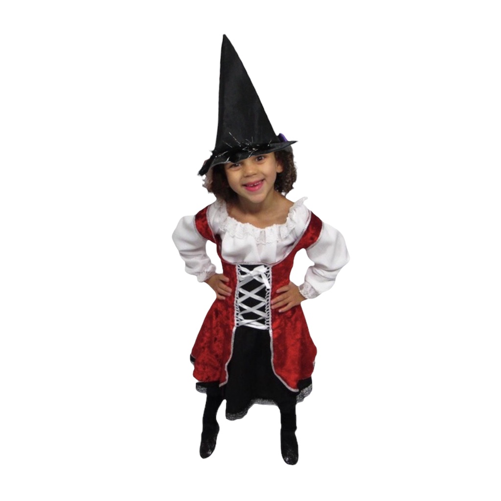 Fantasia Halloween Bruxinha Bebê Menina Vestido de Bruxa Feiticeira Luxo Infantil Carnaval Pirata Piratinha