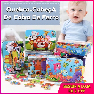 60 PeçAs De Quebra-CabeçA De Madeira Com Caixa De Ferro - Brinquedos Educativos Para CriançAs De 7 A 12 Anos
