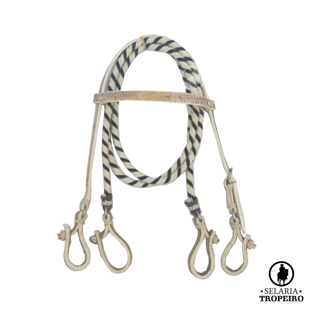 Rédea E Cabeçada De Couro De Búfalo