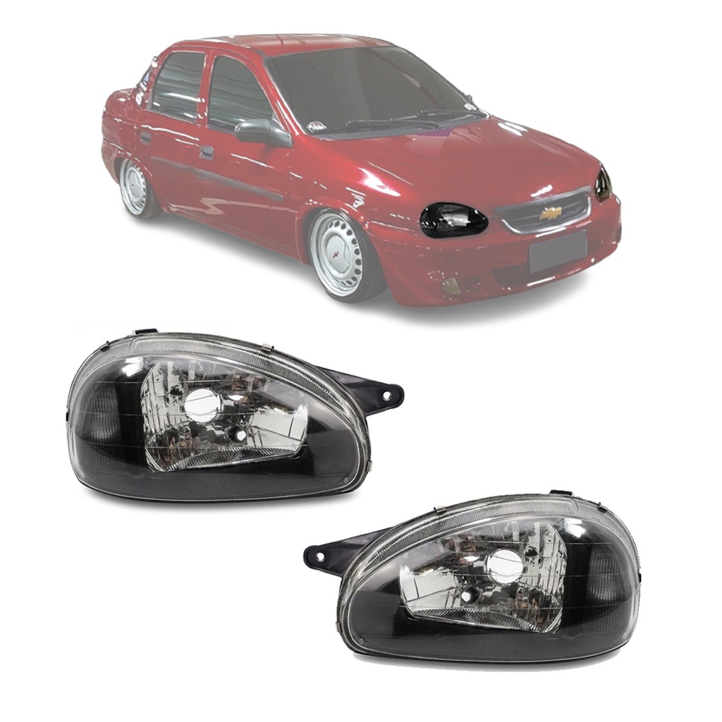 Par Farol Corsa Wind Mascara Negra 96 97 98 99 2000 2001 2002