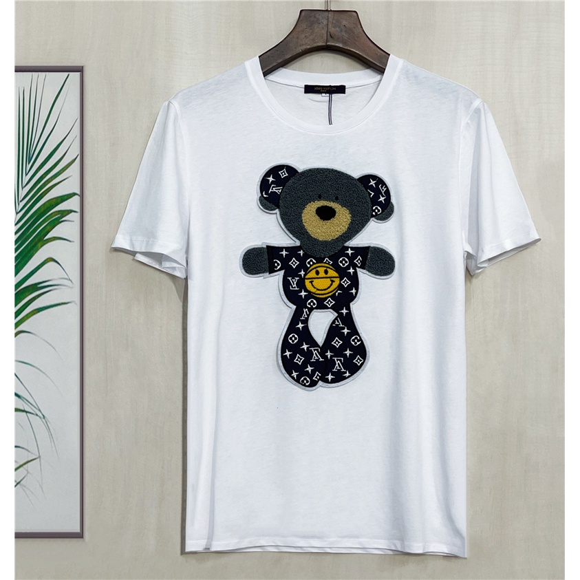 Camiseta Masculina Louis Vuitton Manga Curta Gola Redonda Com Logo De Letra  Bordada - Escorrega o Preço