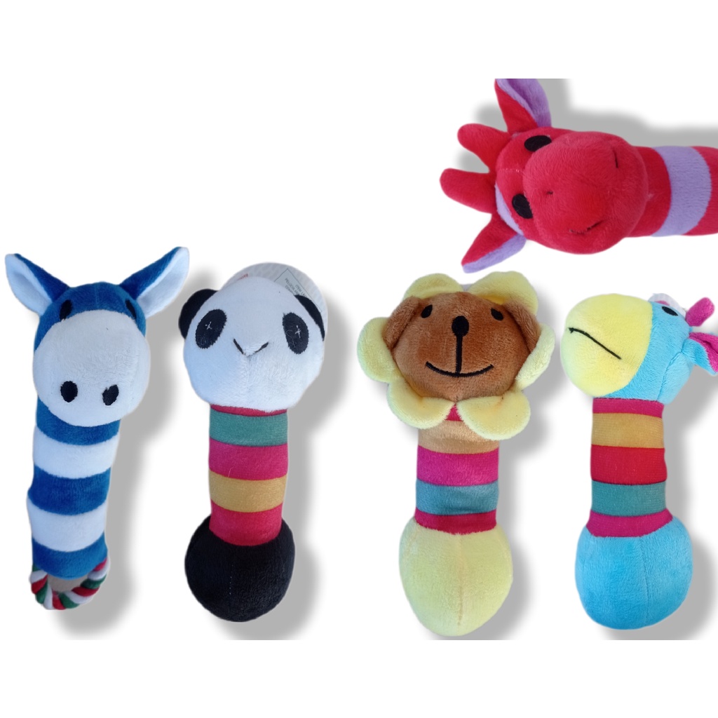Brinquedo Para Cães Mordedor Pelúcia Animais Arco Íris Com Apito Sortidos