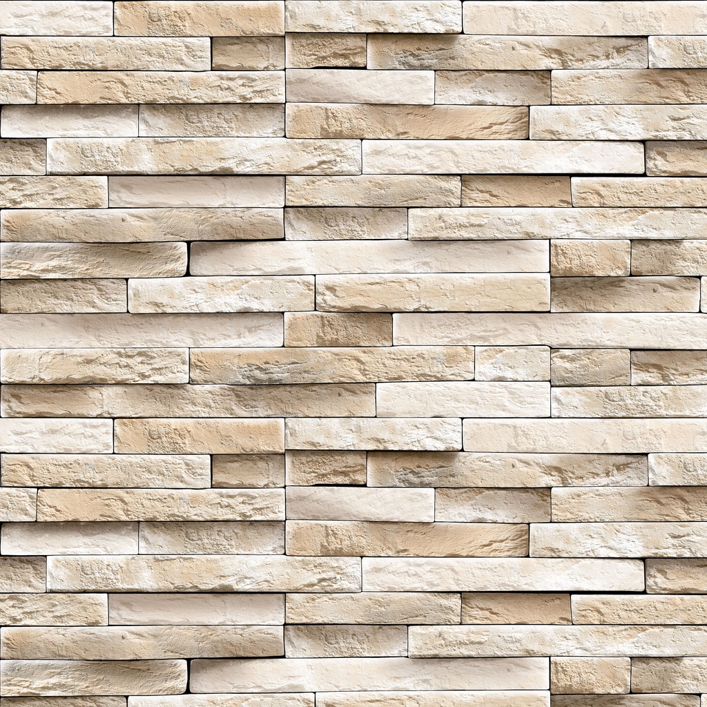 Papel De Parede Adesivo Lavável Tijolo Canjiquinha Bege Pedras Quarto ...