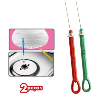 Kit com 2 agulhas para Limpar Boca de Fogão e Chuveiro 12cm Cor: Sortida
