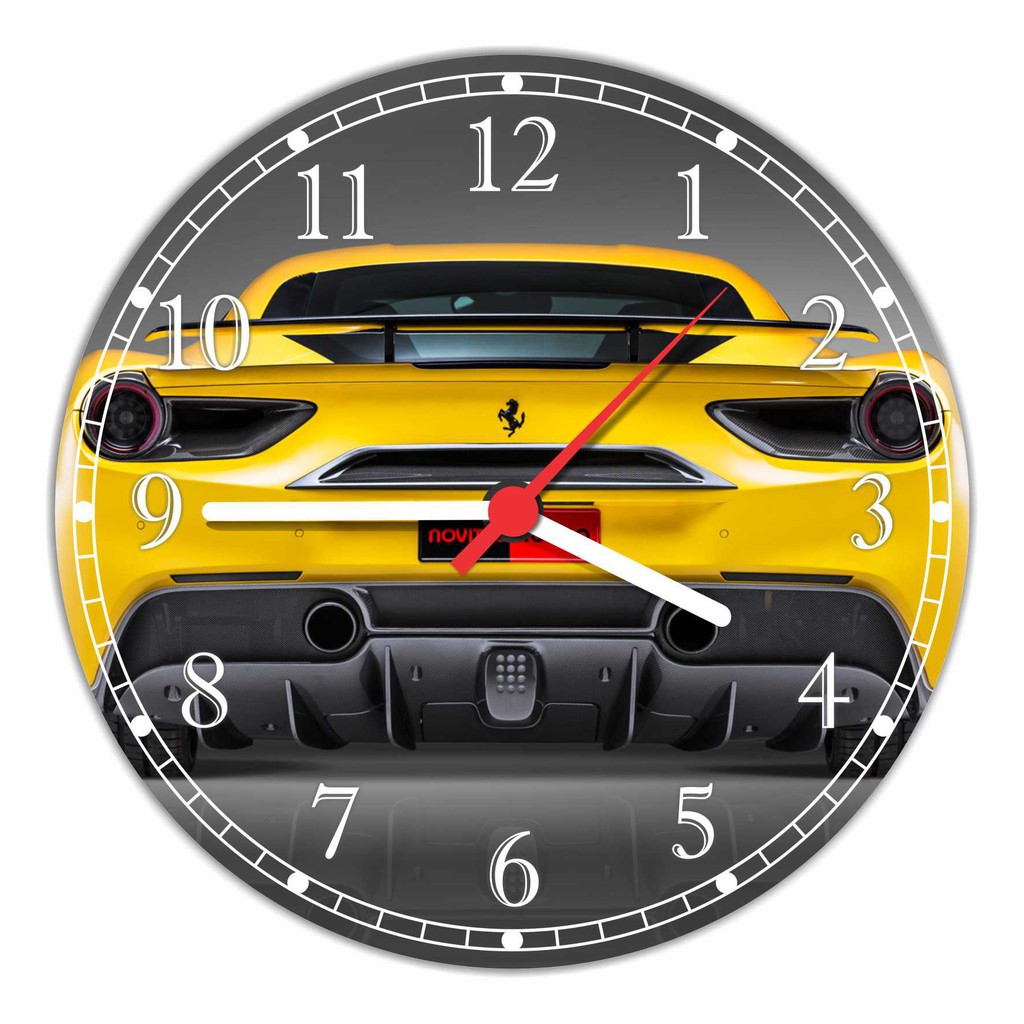 Relógio De Parede Carros Ferrari Salas Decorações Quartz Tamanho 50 cm Grande G005
