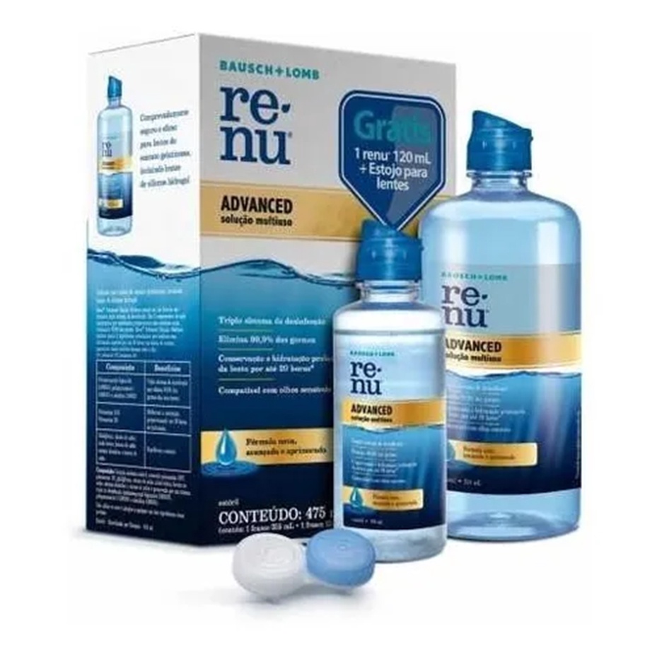 Kit Renu Advanced Solução De Limpeza para Lente Contato 475 Ml - Health